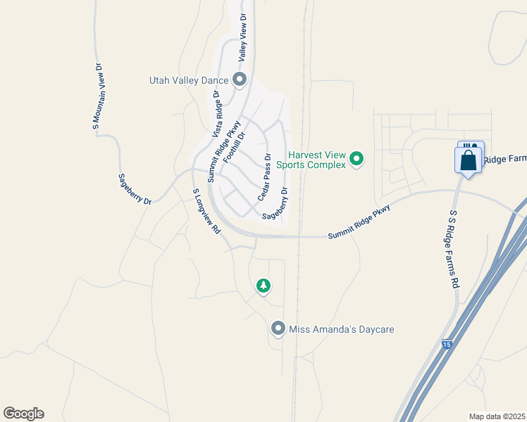 map of restaurants, bars, coffee shops, grocery stores, and more near 1354 Sageberry Drive in Santaquin
