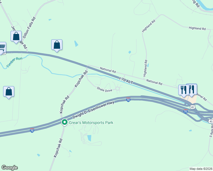 map of restaurants, bars, coffee shops, grocery stores, and more near 3233 Jane Circle in Zanesville