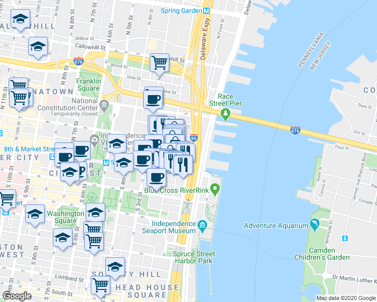 map of restaurants, bars, coffee shops, grocery stores, and more near 5056 North Front Street in Philadelphia