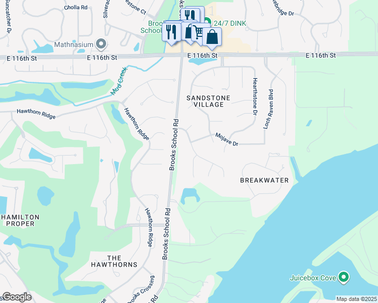 map of restaurants, bars, coffee shops, grocery stores, and more near 11180 Desert Glen Drive in Fishers