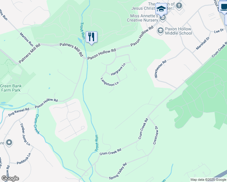 map of restaurants, bars, coffee shops, grocery stores, and more near 13 Kincaid Court in Media