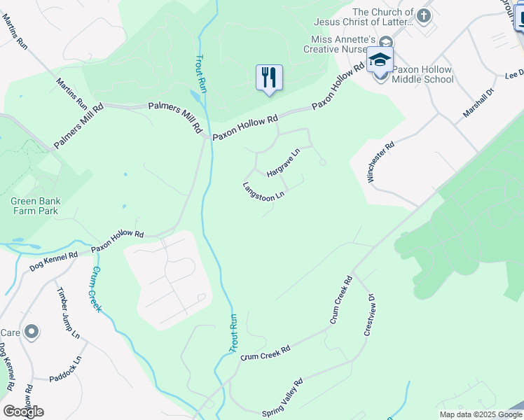 map of restaurants, bars, coffee shops, grocery stores, and more near 2 Kincaid Court in Media