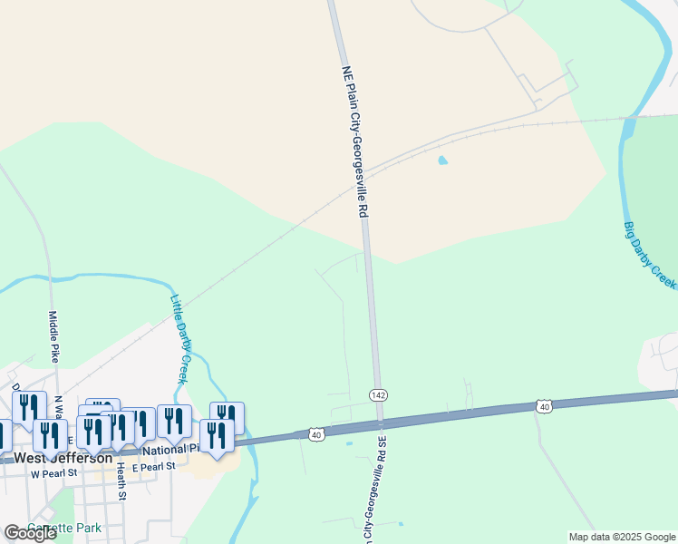 map of restaurants, bars, coffee shops, grocery stores, and more near in West Jefferson