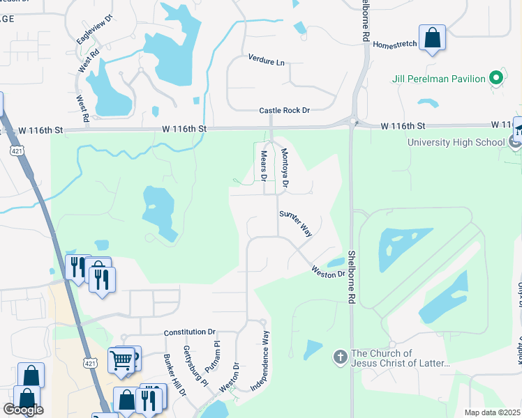 map of restaurants, bars, coffee shops, grocery stores, and more near 10908 Yorktown Crossing in Carmel