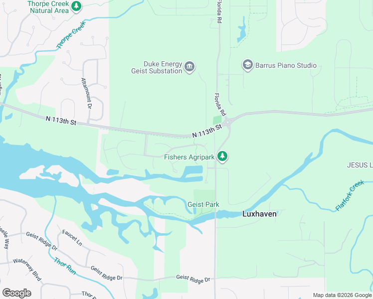 map of restaurants, bars, coffee shops, grocery stores, and more near 15167 Newburyport Drive in Fortville