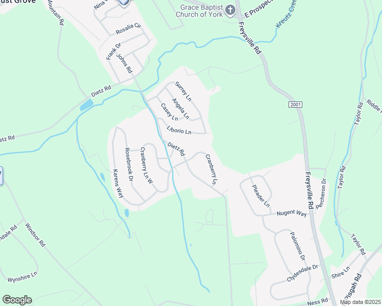 map of restaurants, bars, coffee shops, grocery stores, and more near 916 Cranberry Lane in York