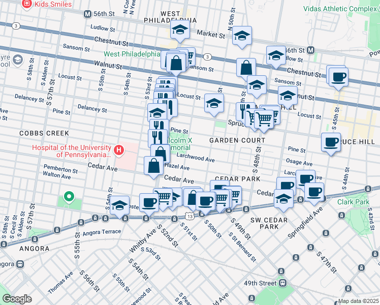 map of restaurants, bars, coffee shops, grocery stores, and more near 5029 Osage Avenue in Philadelphia