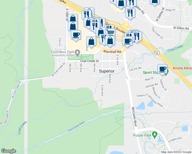 map of restaurants, bars, coffee shops, grocery stores, and more near 312 West Charles Street in Louisville