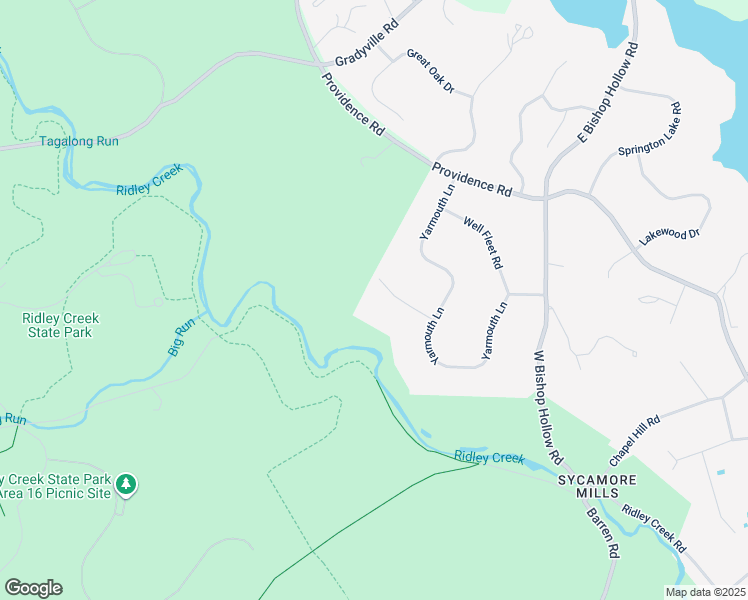 map of restaurants, bars, coffee shops, grocery stores, and more near 3316 Chatham Place in Media