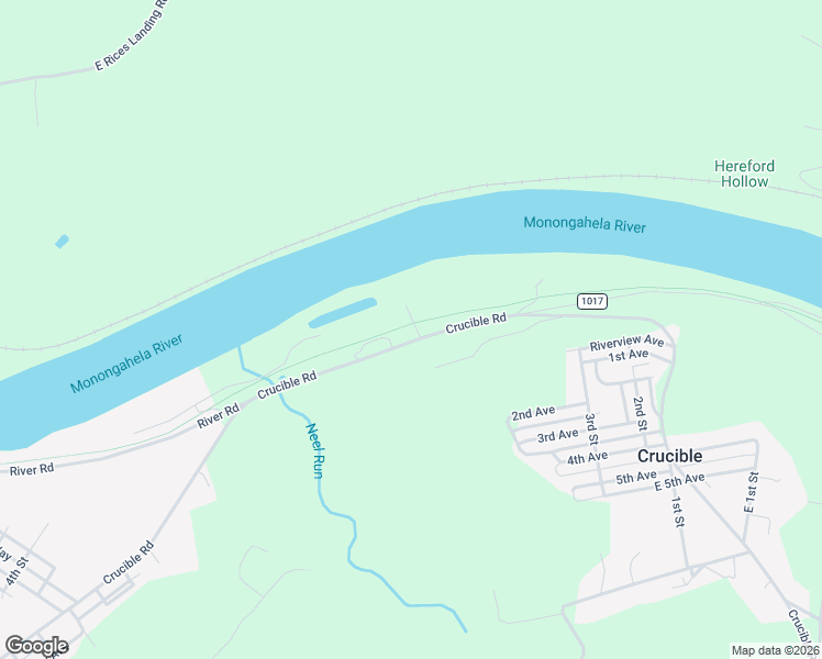 map of restaurants, bars, coffee shops, grocery stores, and more near 966 Crucible Road in Rices Landing