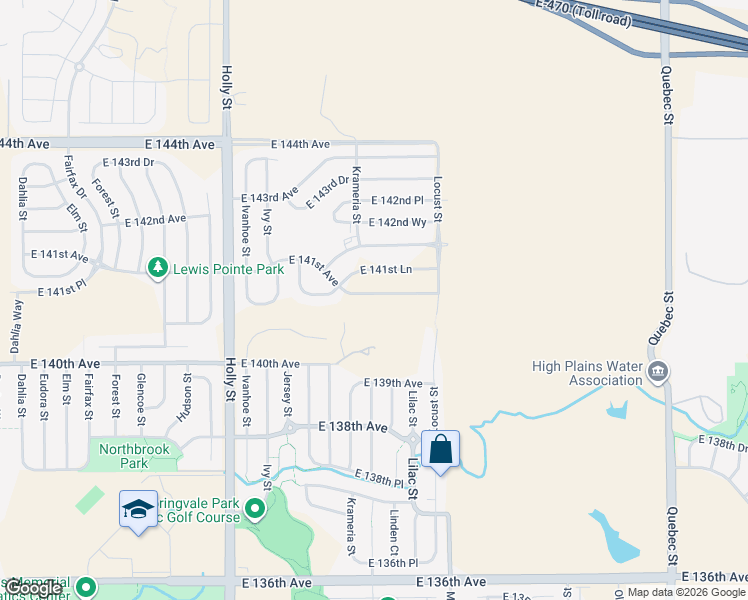map of restaurants, bars, coffee shops, grocery stores, and more near 6221 East 141st Avenue in Thornton
