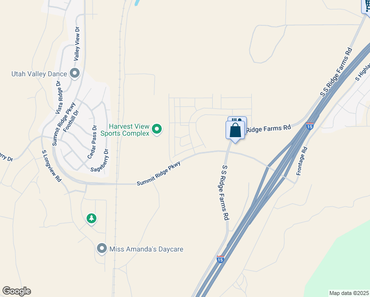 map of restaurants, bars, coffee shops, grocery stores, and more near Summit Ridge Parkway in Santaquin