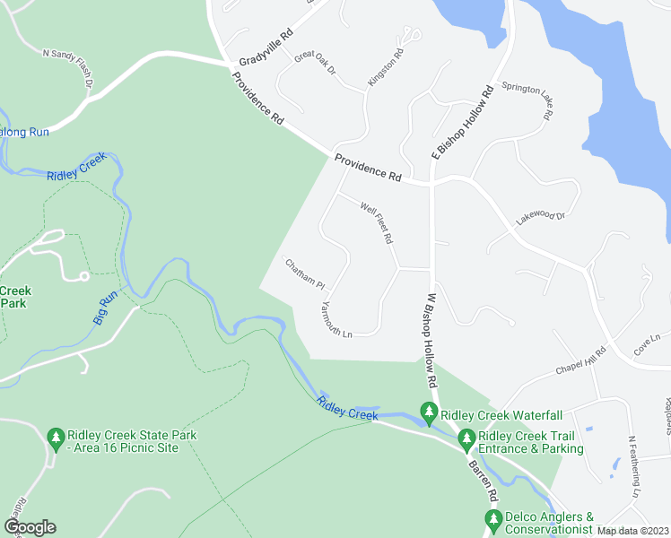 map of restaurants, bars, coffee shops, grocery stores, and more near 115 Yarmouth Lane in Media
