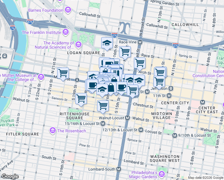 map of restaurants, bars, coffee shops, grocery stores, and more near 1315 Arrott Street in Philadelphia