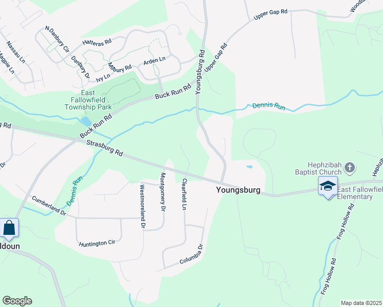 map of restaurants, bars, coffee shops, grocery stores, and more near 2387 Strasburg Road in Coatesville