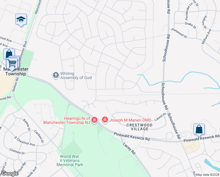 map of restaurants, bars, coffee shops, grocery stores, and more near 4c Potomac Lane in Manchester Township