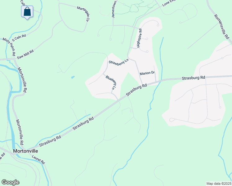 map of restaurants, bars, coffee shops, grocery stores, and more near 1103 Blueberry Lane in Coatesville