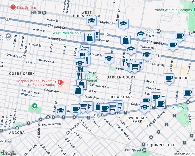 map of restaurants, bars, coffee shops, grocery stores, and more near 5029 Osage Avenue in Philadelphia
