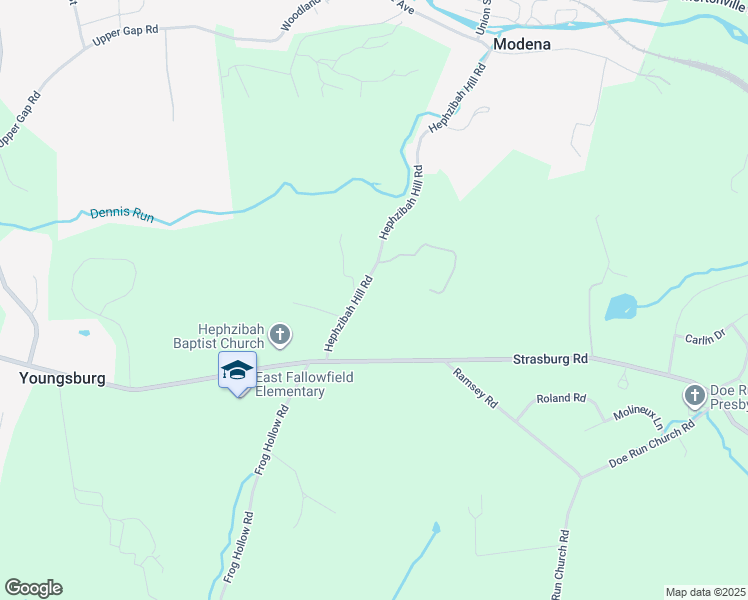 map of restaurants, bars, coffee shops, grocery stores, and more near 335 Hephzibah Hill Road in Coatesville