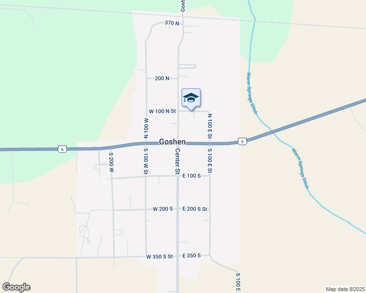 map of restaurants, bars, coffee shops, grocery stores, and more near 14 East Main Street in Goshen