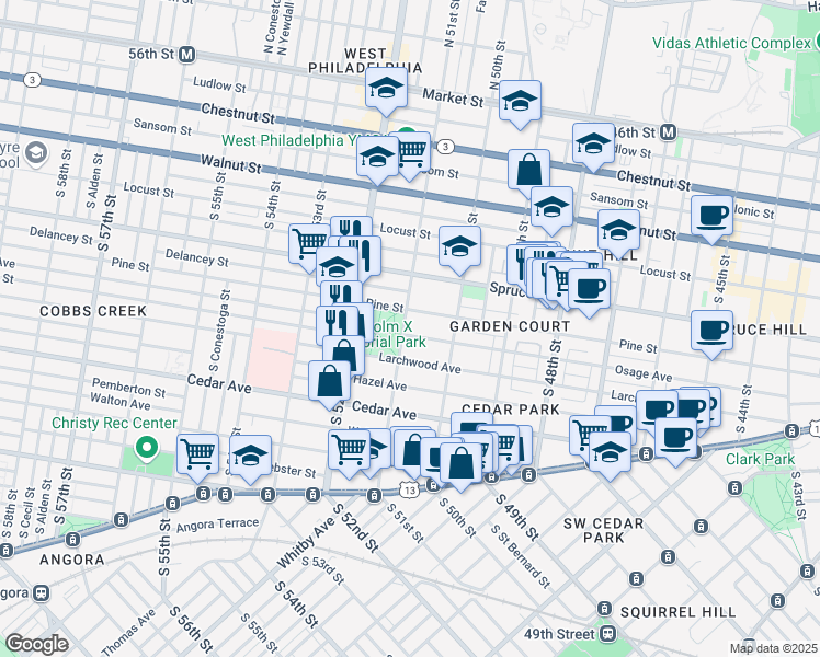 map of restaurants, bars, coffee shops, grocery stores, and more near 5029 Osage Avenue in Philadelphia