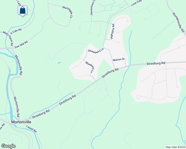 map of restaurants, bars, coffee shops, grocery stores, and more near 1103 Blueberry Lane in Coatesville