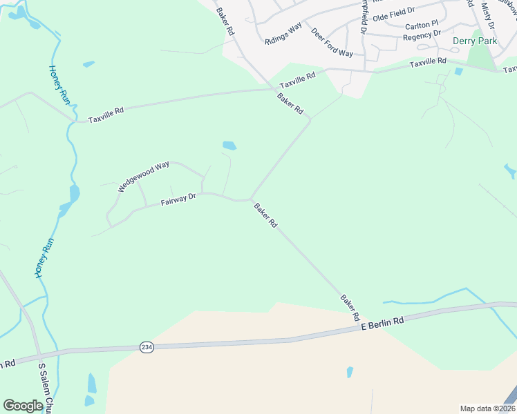 map of restaurants, bars, coffee shops, grocery stores, and more near 1575 Baker Road in York County