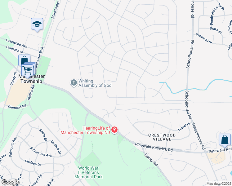 map of restaurants, bars, coffee shops, grocery stores, and more near 4 Columbus Boulevard in Manchester Township