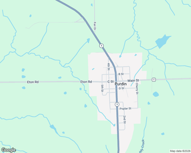 map of restaurants, bars, coffee shops, grocery stores, and more near in Purdin