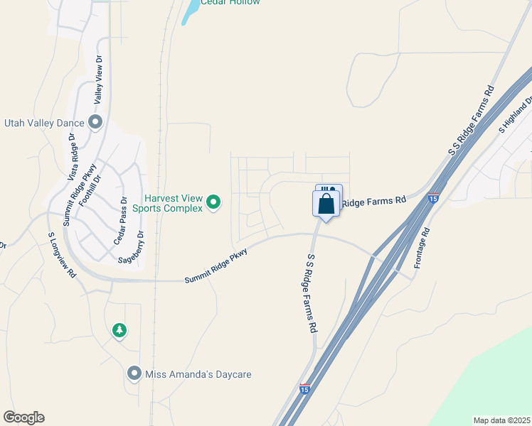 map of restaurants, bars, coffee shops, grocery stores, and more near Summit Ridge Parkway in Santaquin