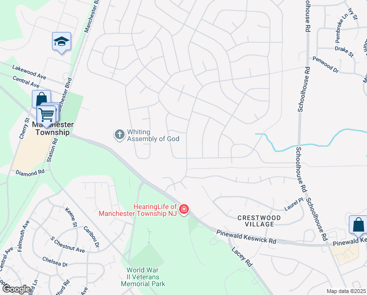map of restaurants, bars, coffee shops, grocery stores, and more near 4 Columbus Boulevard in Manchester Township