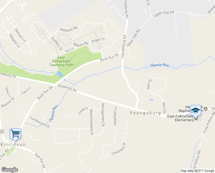 map of restaurants, bars, coffee shops, grocery stores, and more near 2399 Strasburg Road in Coatesville