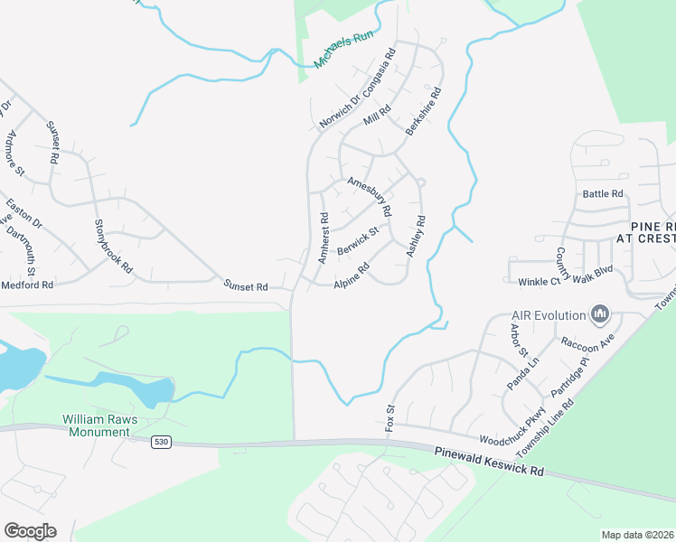 map of restaurants, bars, coffee shops, grocery stores, and more near 18B Alpine Road in Manchester Township