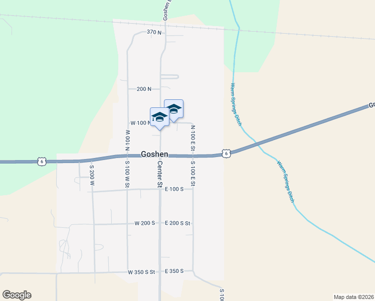 map of restaurants, bars, coffee shops, grocery stores, and more near 64 East Main Street in Goshen