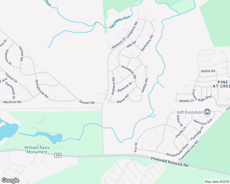 map of restaurants, bars, coffee shops, grocery stores, and more near 9 Amherst Road in Manchester Township