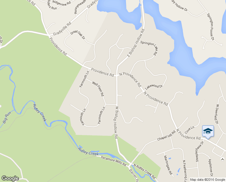 map of restaurants, bars, coffee shops, grocery stores, and more near 15 West Bishop Hollow Road in Media