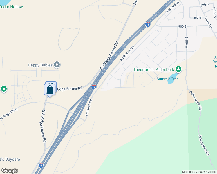 map of restaurants, bars, coffee shops, grocery stores, and more near 1373 South Raintree Lane in Santaquin