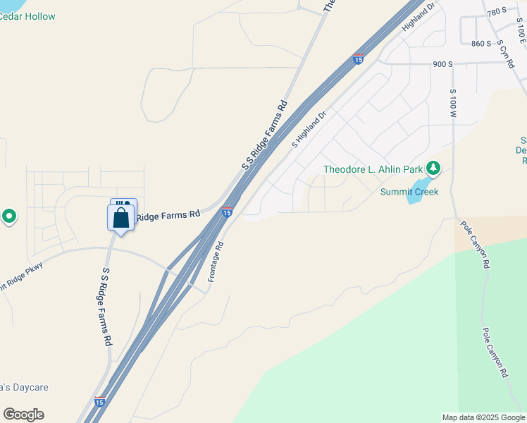 map of restaurants, bars, coffee shops, grocery stores, and more near 1373 South Raintree Lane in Santaquin