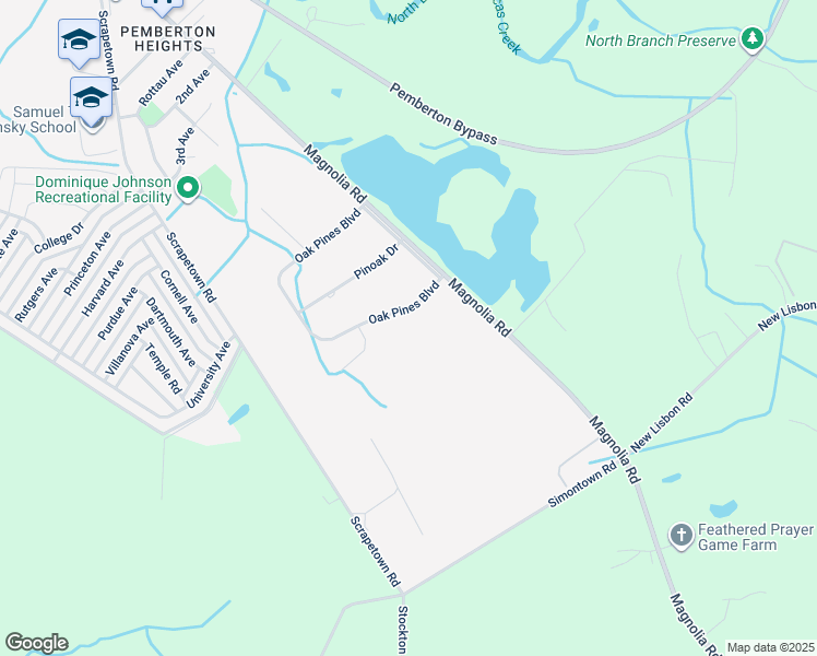 map of restaurants, bars, coffee shops, grocery stores, and more near 149 Oak Pines Boulevard in Pemberton