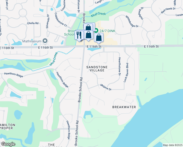 map of restaurants, bars, coffee shops, grocery stores, and more near 11404 Apalachian Way in Fishers