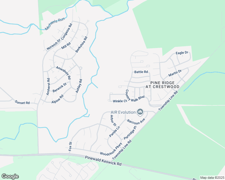 map of restaurants, bars, coffee shops, grocery stores, and more near 31 Walkabout Court in Manchester Township