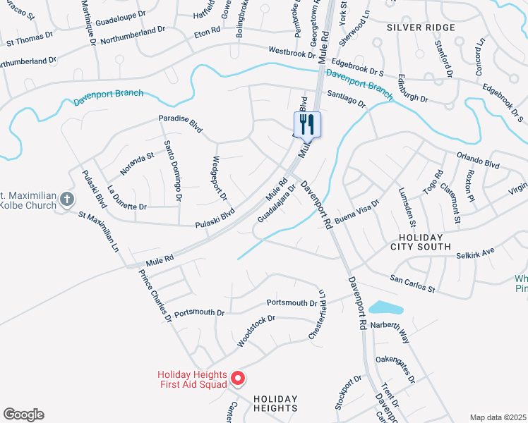 map of restaurants, bars, coffee shops, grocery stores, and more near 31 Guadalajara Drive in Toms River