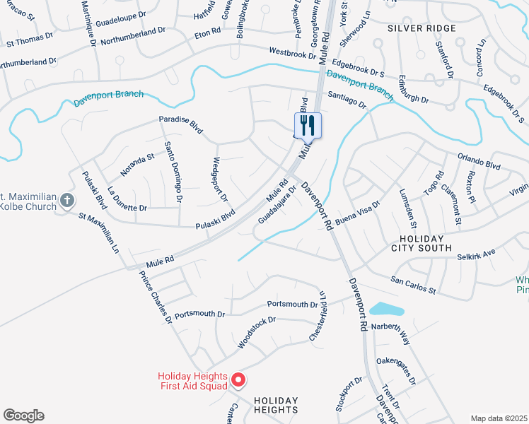 map of restaurants, bars, coffee shops, grocery stores, and more near 31 Guadalajara Drive in Toms River