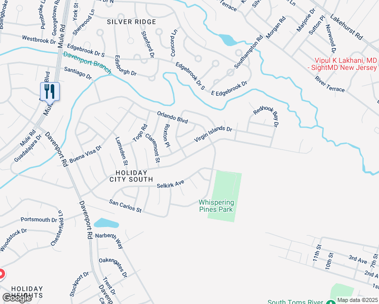 map of restaurants, bars, coffee shops, grocery stores, and more near 132 Freeport Boulevard in Toms River