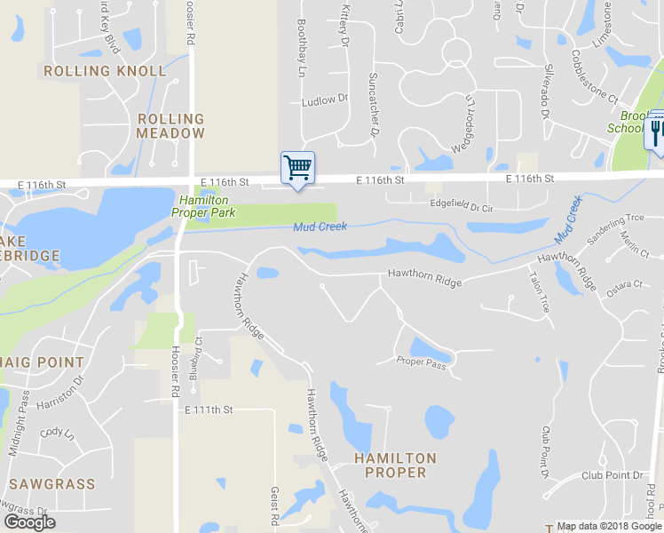 map of restaurants, bars, coffee shops, grocery stores, and more near 11962 Hawthorn Ridge in Fishers