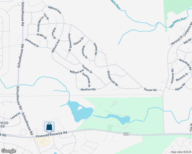 map of restaurants, bars, coffee shops, grocery stores, and more near 35B Easton Drive in Manchester Township