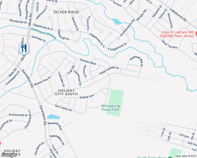 map of restaurants, bars, coffee shops, grocery stores, and more near 132 Freeport Boulevard in Toms River