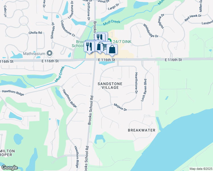map of restaurants, bars, coffee shops, grocery stores, and more near 11404 Apalachian Way in Fishers
