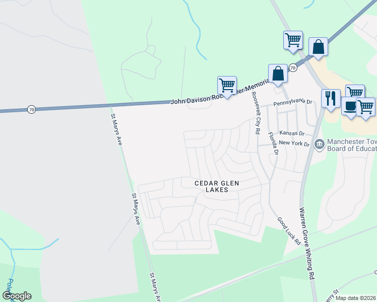 map of restaurants, bars, coffee shops, grocery stores, and more near 15 Highwood Street in Manchester Township