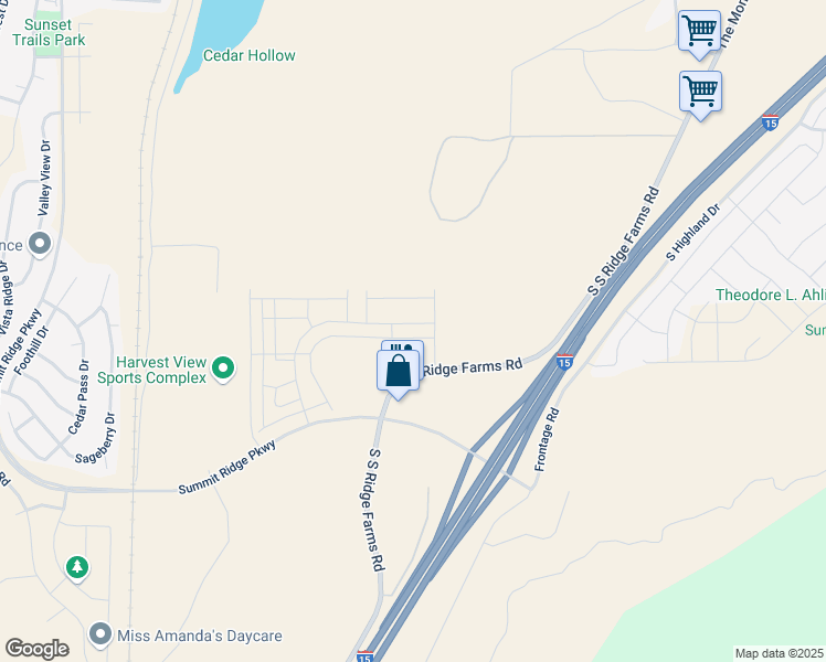 map of restaurants, bars, coffee shops, grocery stores, and more near 965 West Fox Run Avenue in Santaquin